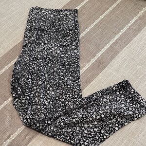 lululemon athletica Black and White Floral Leggings